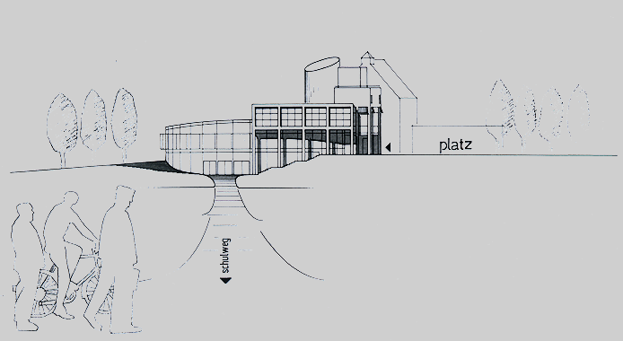 Wettbewerb Stadtb�cherei Wernau - Ansicht